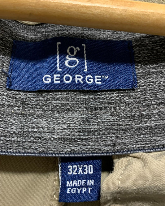 George Khaki Cotton Dress Pant For Men M
