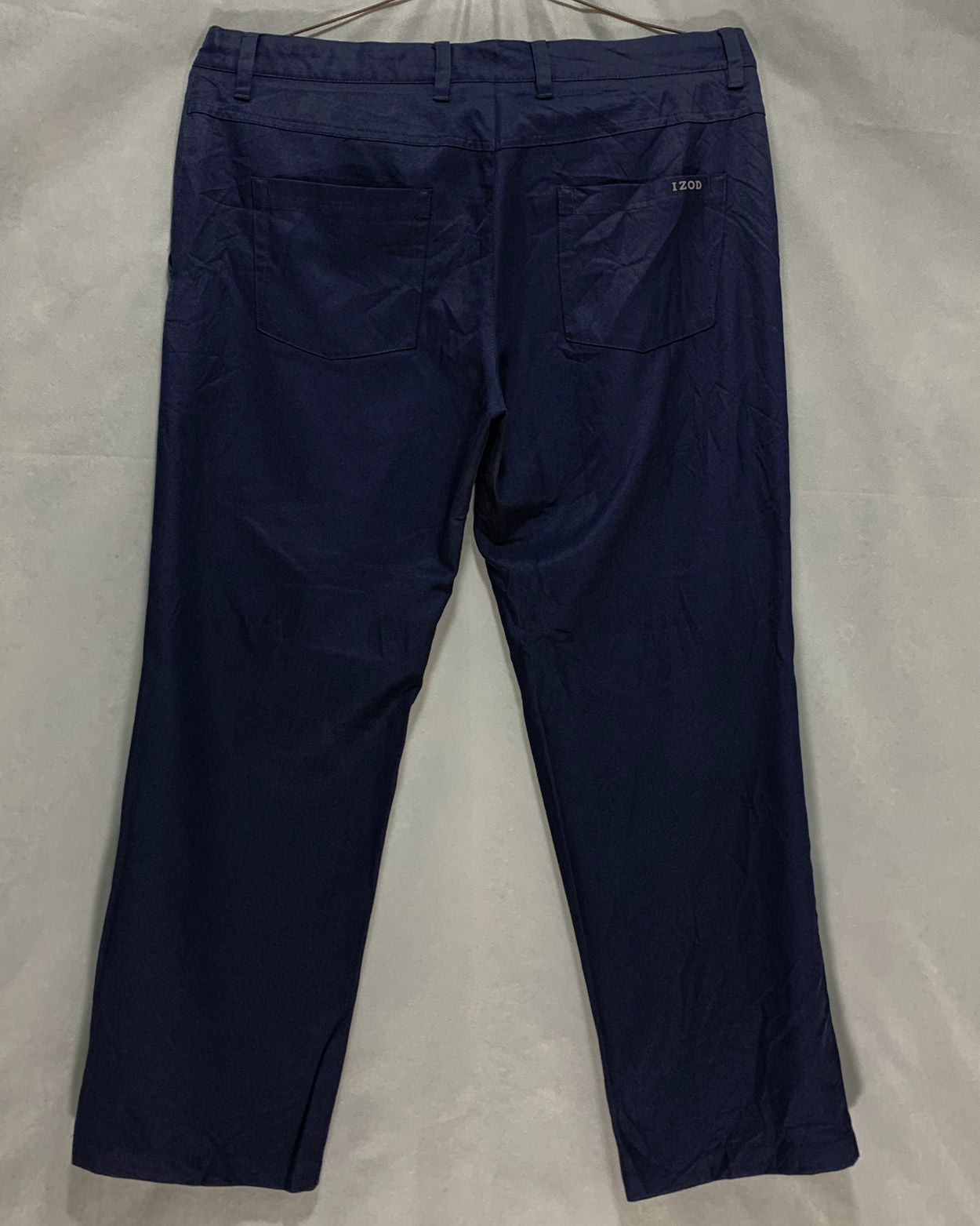 Izod Blue Cotton Dress Pant For Men L