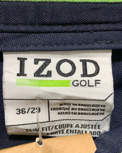 Izod Blue Cotton Dress Pant For Men L