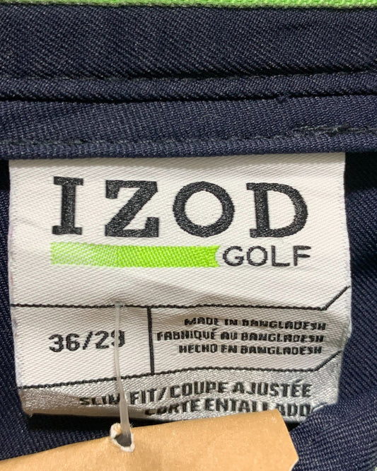 Izod Blue Cotton Dress Pant For Men L