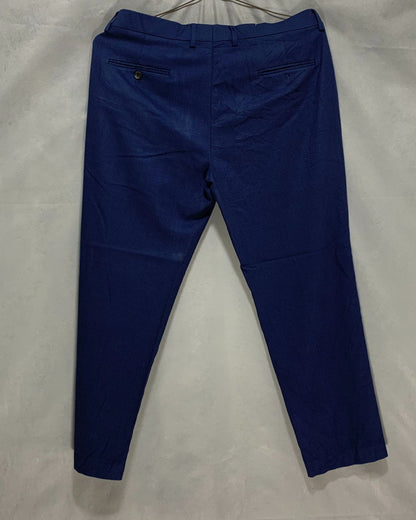 Haggar Blue Cotton Dress Pant For Men L