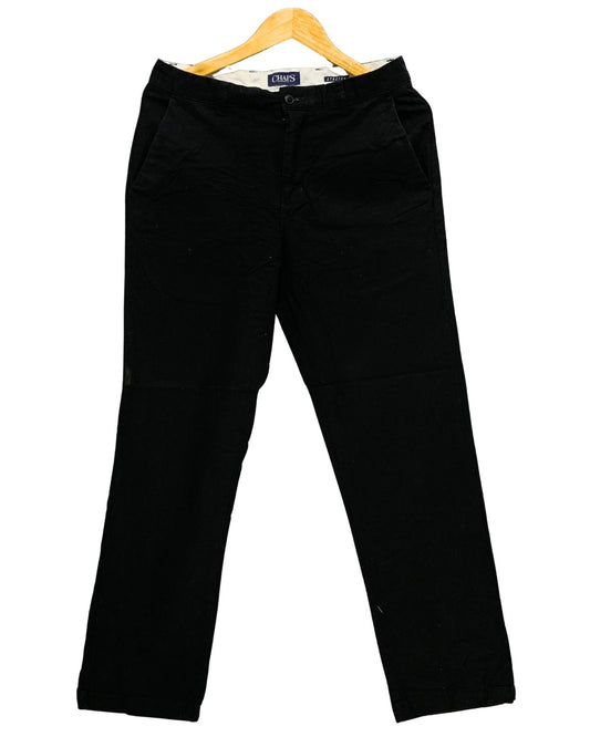 Chaps Black Cotton Dress Pant For Men M