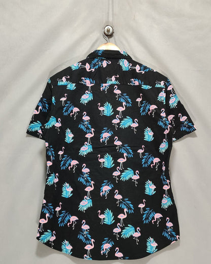 Nautica Black Cotton Hawaii Shirt For Men M