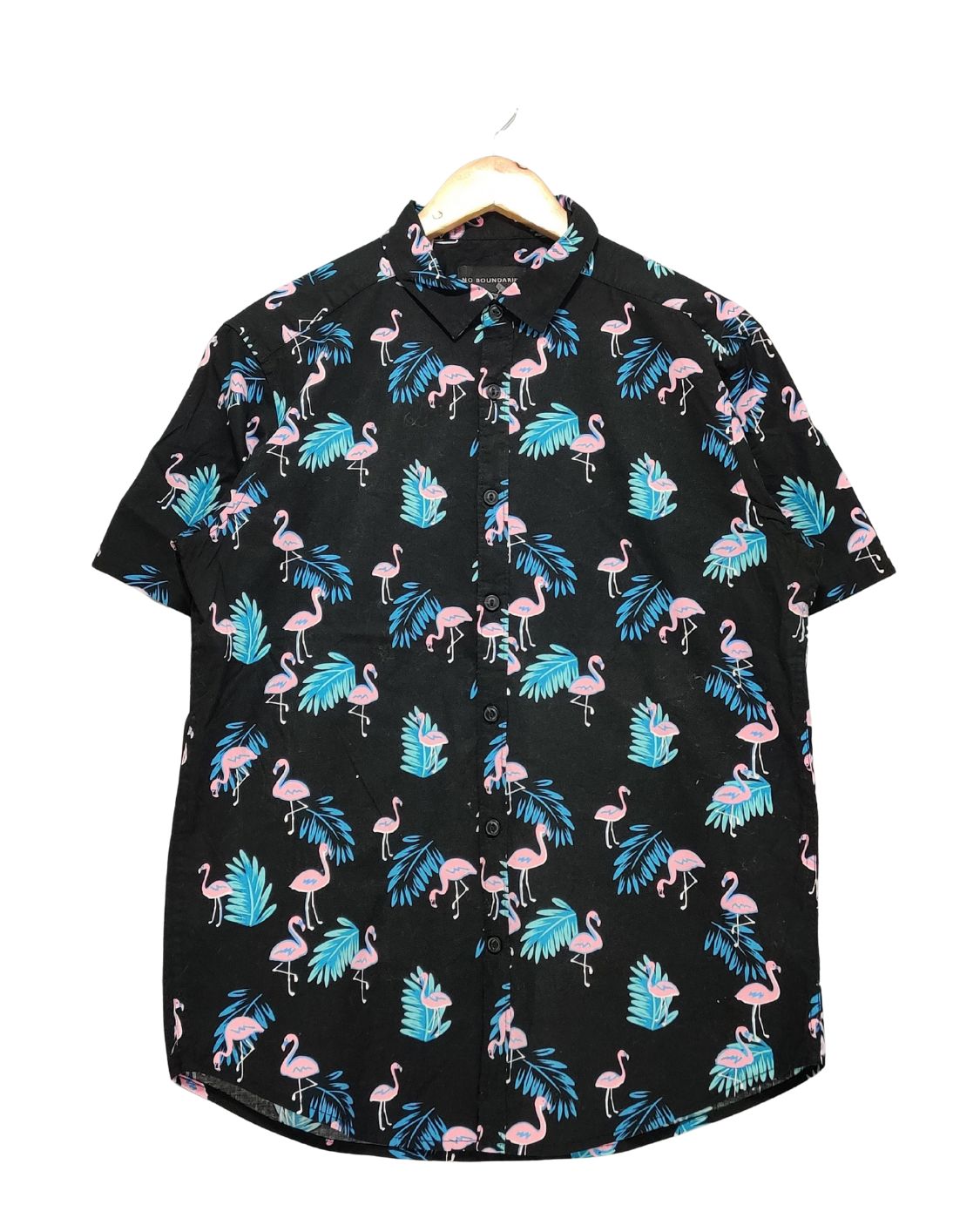 Nautica Black Cotton Hawaii Shirt For Men M