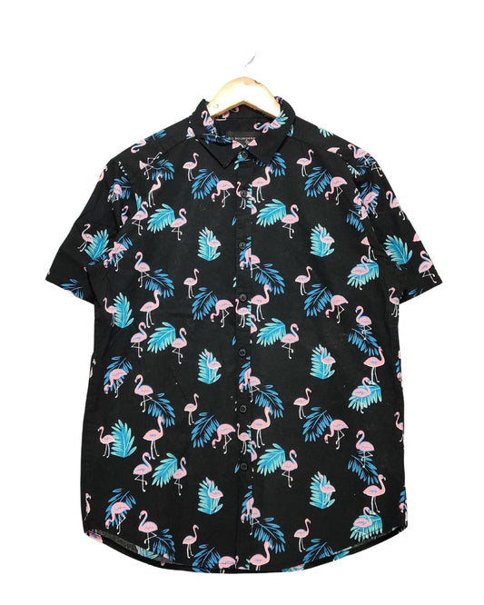 Nautica Black Cotton Hawaii Shirt For Men M