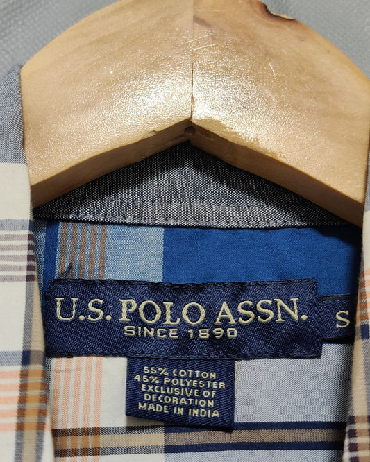 Polo U.S. Assn Blue Cotton Shirt For Men L