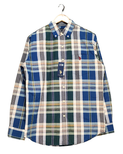 Polo U.S. Assn Blue Cotton Shirt For Men L