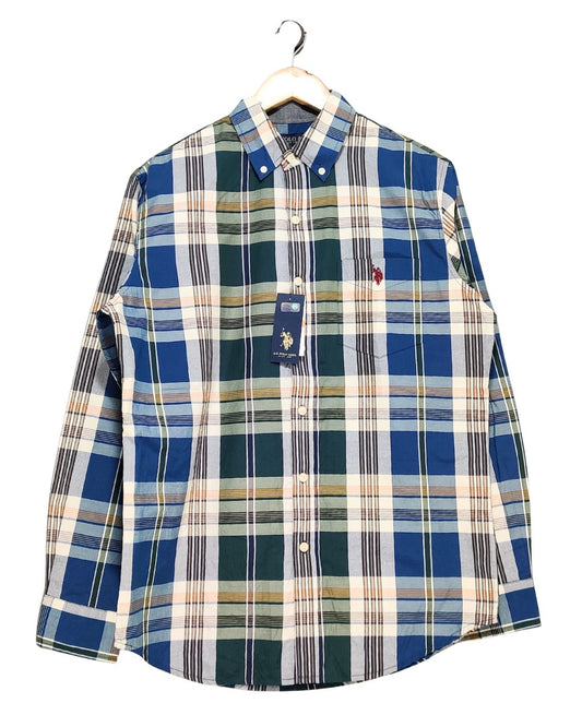 Polo U.S. Assn Blue Cotton Shirt For Men L