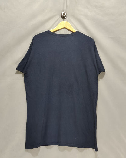 Retro Black Blue T Shirt For Men L