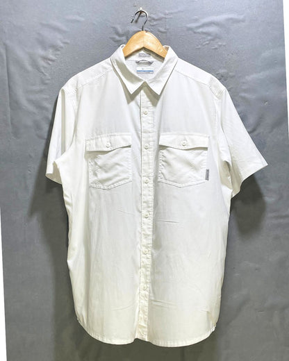 Columbia White Cotton Shirt For Men Medium | Preloved Labels