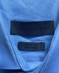 Calvin Klein  Blue Cotton Shirt For Men Medium