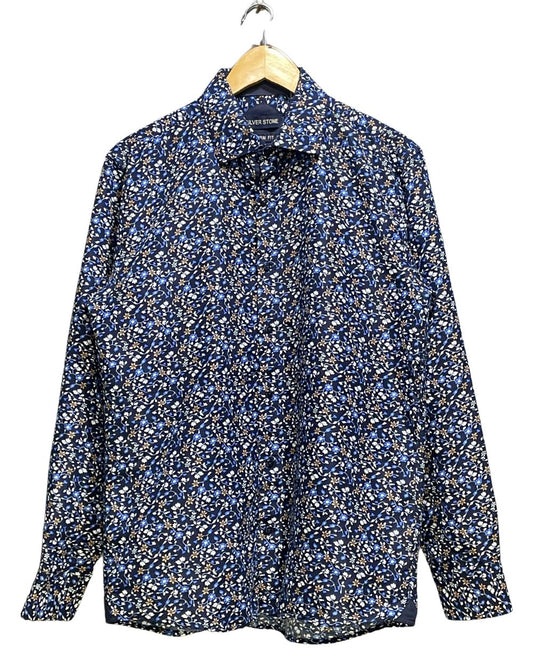 Silver Stone Blue Cotton Shirt For Men Large | Preloved Labels