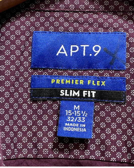 APT.9 Maroon Cotton Shirt For Men Medium | Preloved Labels