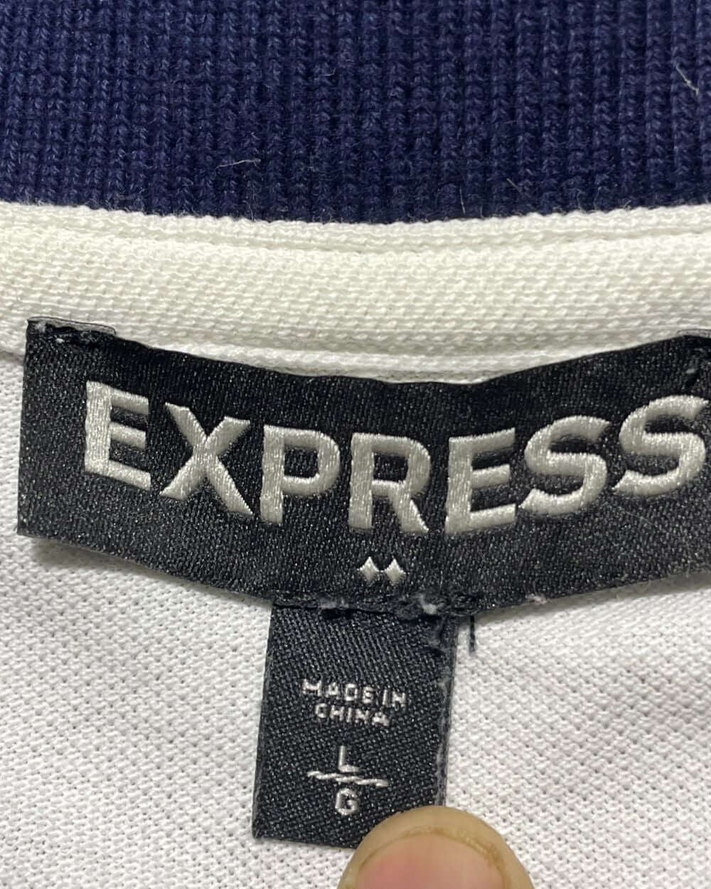 Express White Cotton Polo T Shirt For Men Large | Preloved Labels