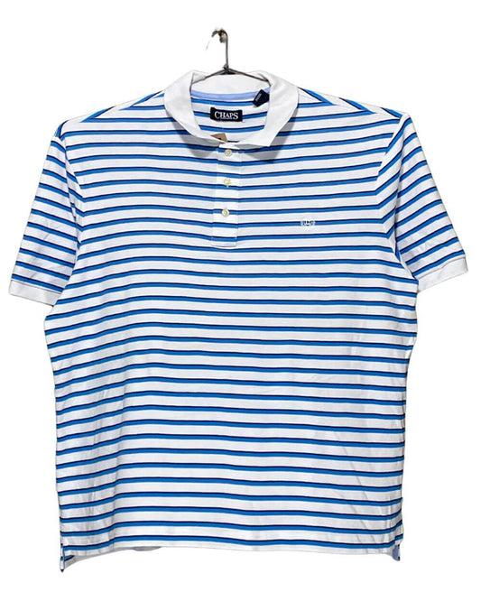 Chaps Blue Cotton Polo T Shirt For Men XX Large | Preloved Labels