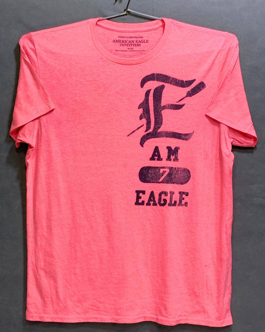 American Eagle Branded Original Pink Cotton T Shirt For Men