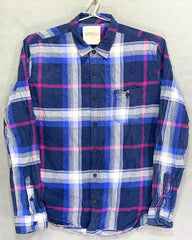 Aeropostale Branded Original Blue & White Cotton Shirt For Men