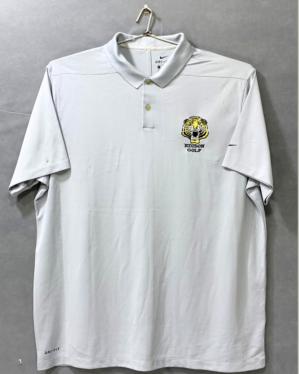 Nike Dri Fit Sports Gray Polo Men T Shirt