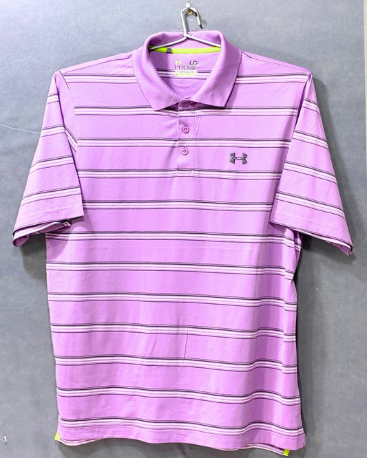 Under Armour Sports Purple Polo Men T Shirt