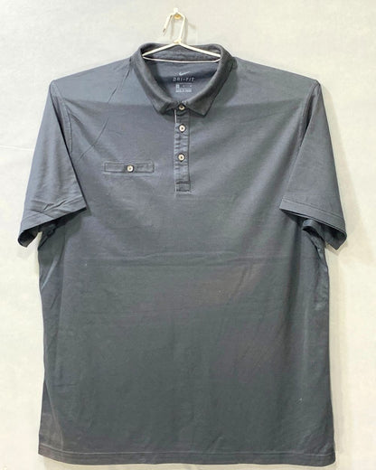 Nike Dri Fit Sports Black Polo Men T Shirt