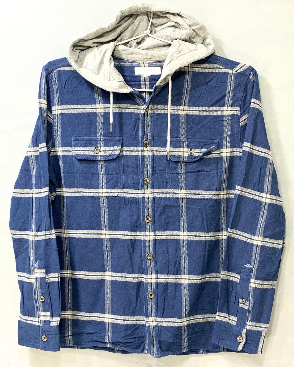 Aeropostale Blue Cotton Winter Hood Shirt For Men M