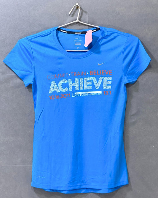 Nike Dri Fit Blue Sports For Women T Shirt X Small