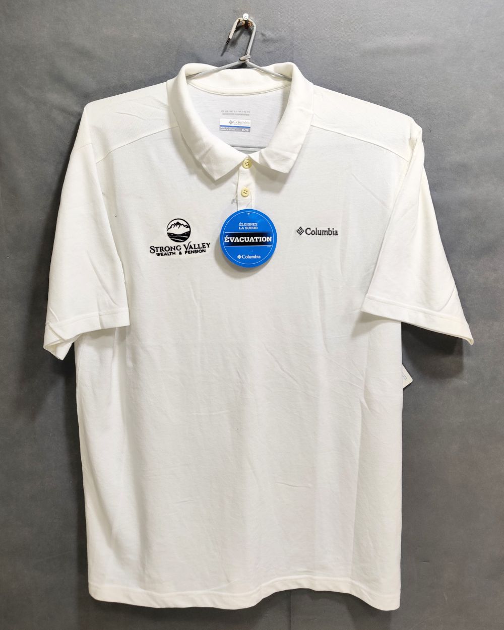 Columbia White Cotton Polo T Shirt For Men X large