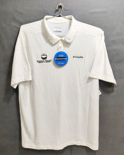Columbia White Cotton Polo T Shirt For Men X large