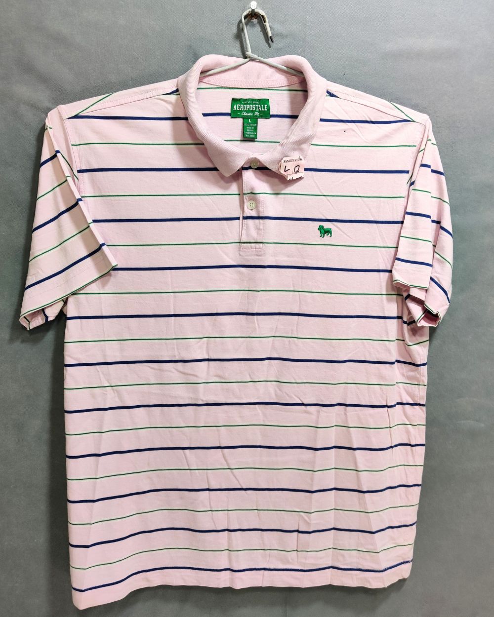 Aeropostale Pink Cotton Polo T Shirt For Men L