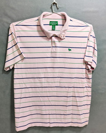 Aeropostale Pink Cotton Polo T Shirt For Men L
