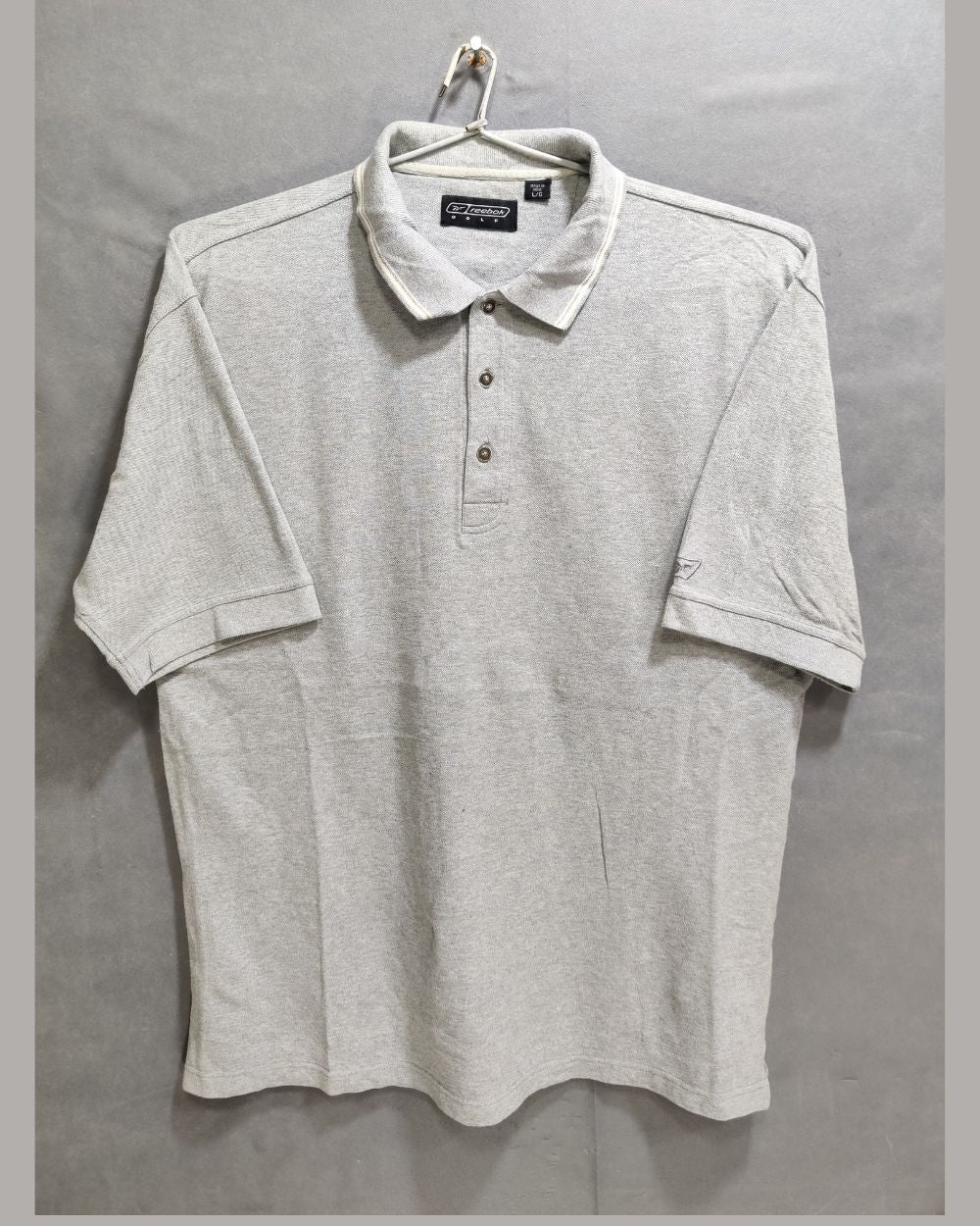Reebok Gray Cotton Polo T Shirt For Men L