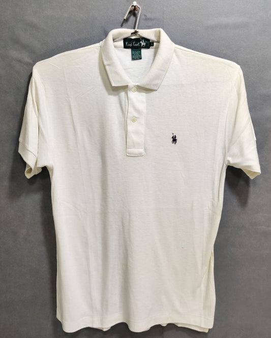 Kings Court White Cotton Polo T Shirt For Men M