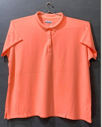 Columbia Orange Sports For Women Polo T Shirt 3X Large