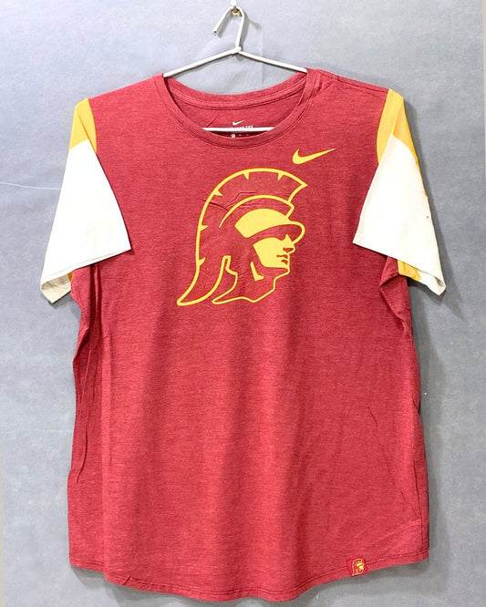 Nike The Tee Maroon Cotton For Women T Shirt X Large