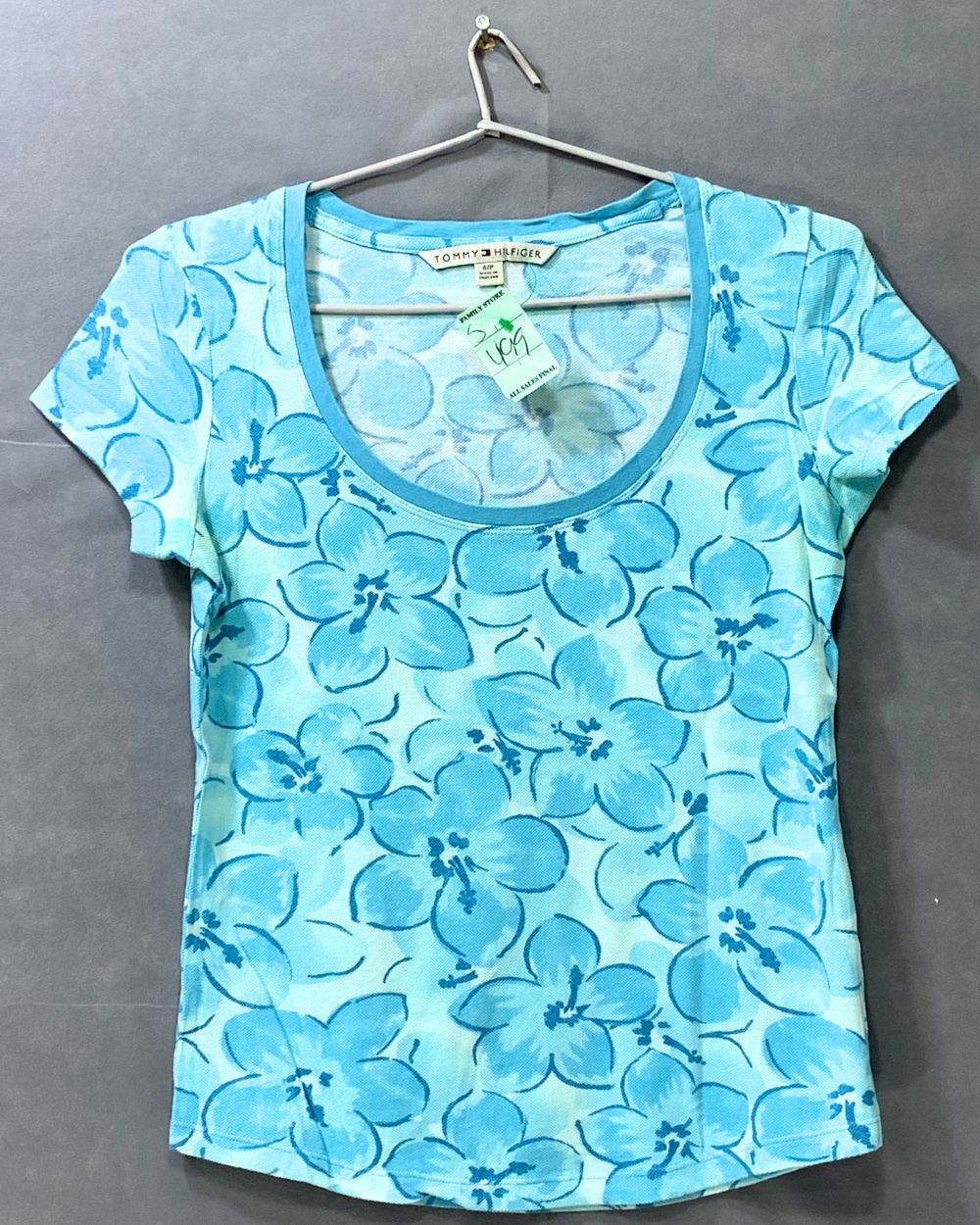 Tommy Hilfiger Blue Cotton For Women T Shirt S