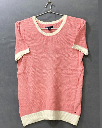 Tommy Hilfiger Pink Cotton For Women T Shirt L