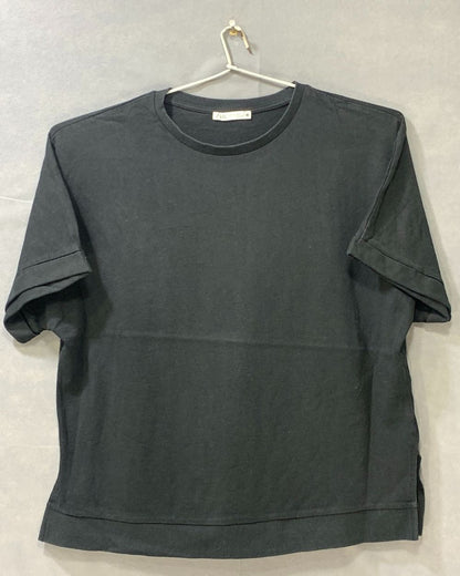 Zara Black Cotton For Women T Shirt S