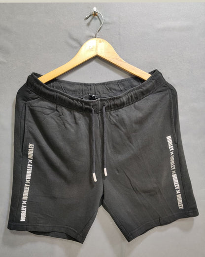 Hurley Black Cotton Short For Men