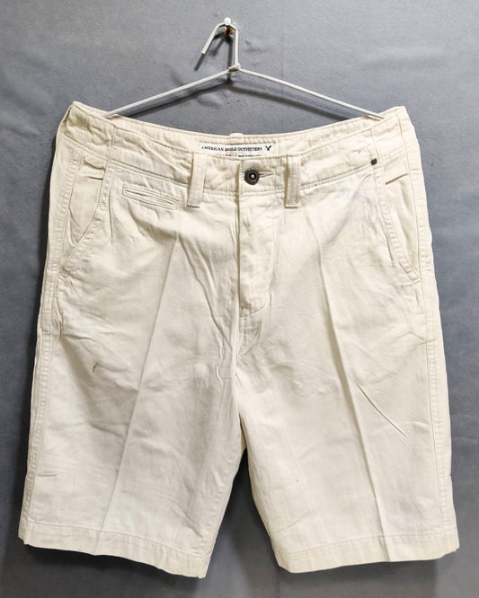 American Eagle Cream Cotton Short For Men M