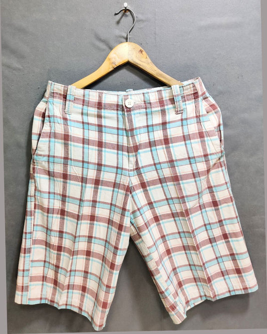 Aeropostale White & Maroon Cotton Short For Men X Small