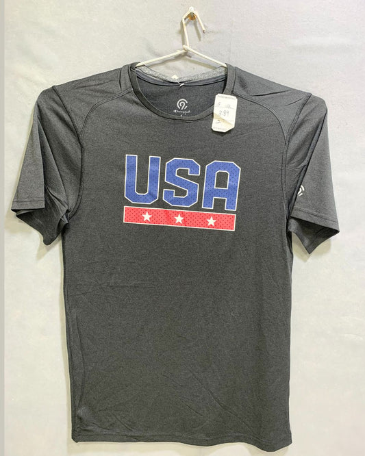 Champion Gray Sports Men T Shirt S