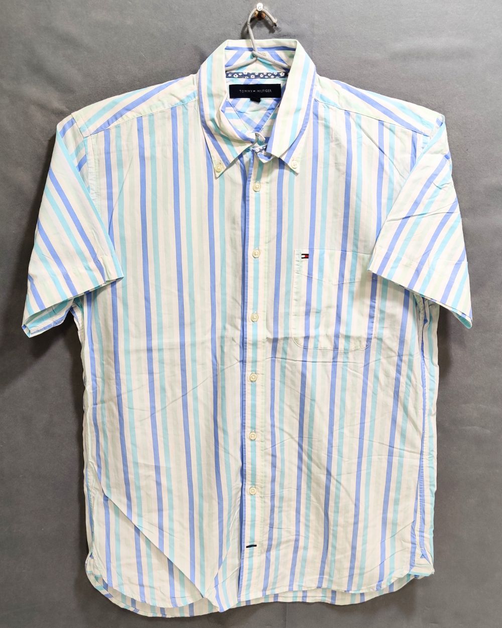 Tommy Hilfiger Blue Cotton Shirt For Men L