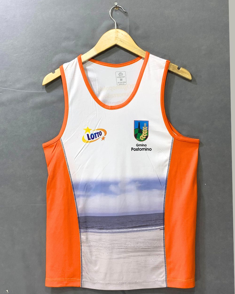 LP Collection For White & Orange Sports Men Vest T Shirt M