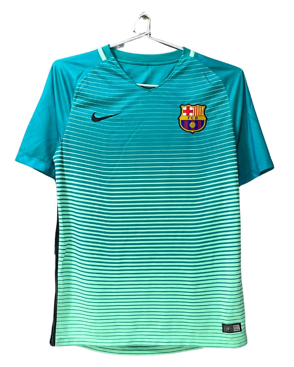 Nike Barcelona Green Football Sports For Men T Shirt M