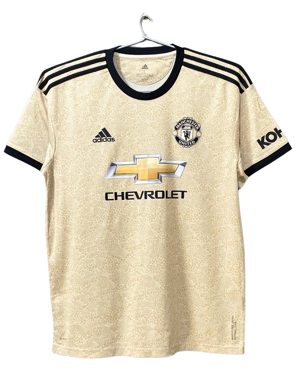Adidas Manchester United Cream Football Sports For Men T Shirt L