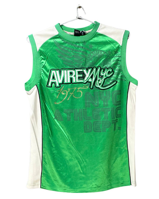 Avirex Green Basketball Sports For Men Vest T Shirt M