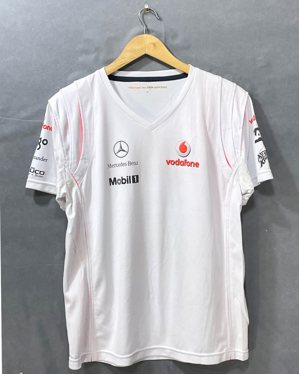 Mercedes Benz Vodafone Football White Sports For Men T Shirt M