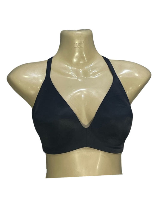 Ambrielle Black Sports Gym Bra For Women L