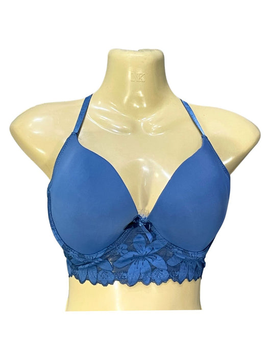 Daisy Fuentes Blue Sports Gym Bra For Women M