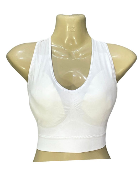 Preloved Labels White Sports Gym Bra For Women XL